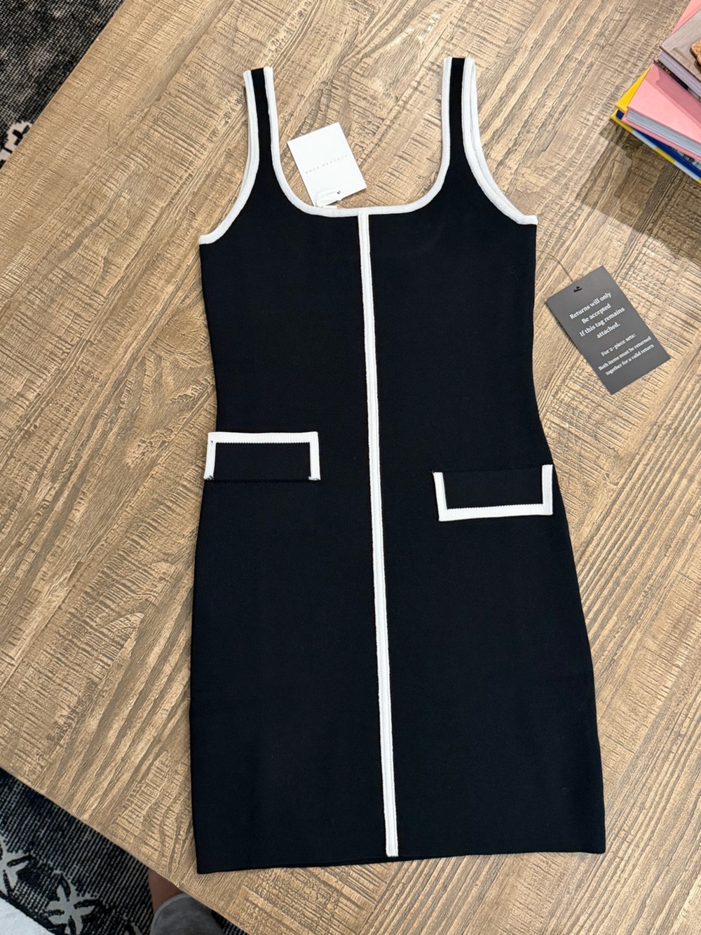 Endless Rose Black Dress White Trim.